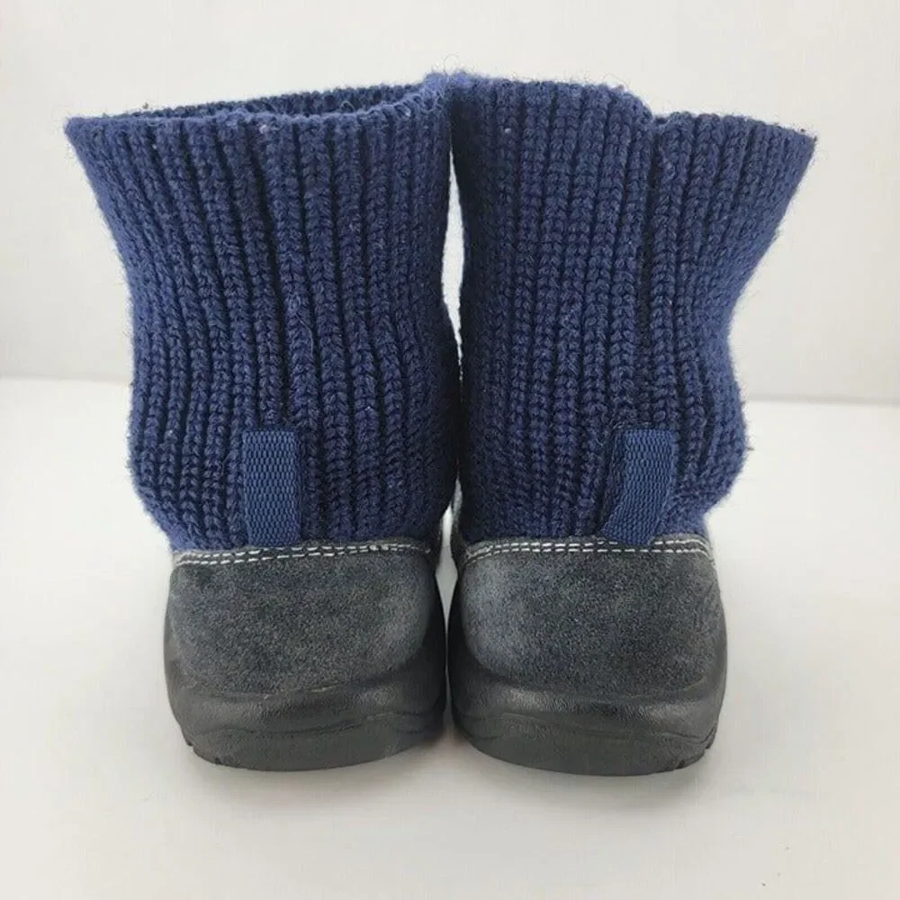 Keen Big Kids Youth Size 12 Shay Boots Blue Suede Sweater Cuff Winter Shoes